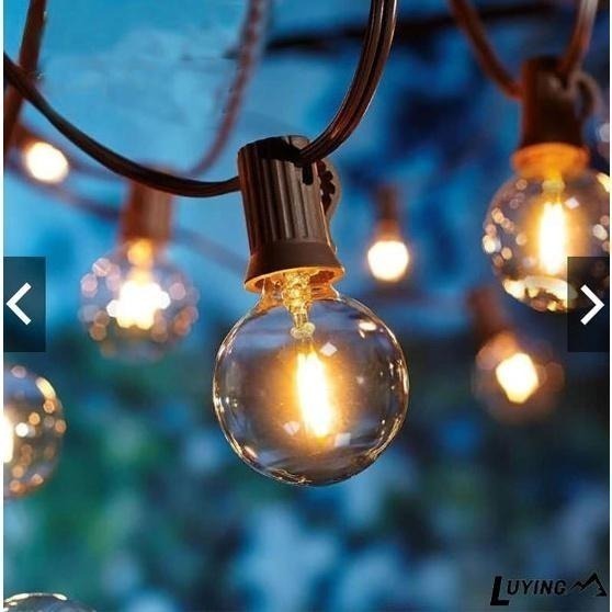 【快速出貨】森之露 7.6米 G40 LED暖黃光燈串(塑膠款) 戶外燈 露營燈 室內燈 防水燈泡 燈飾-細節圖2