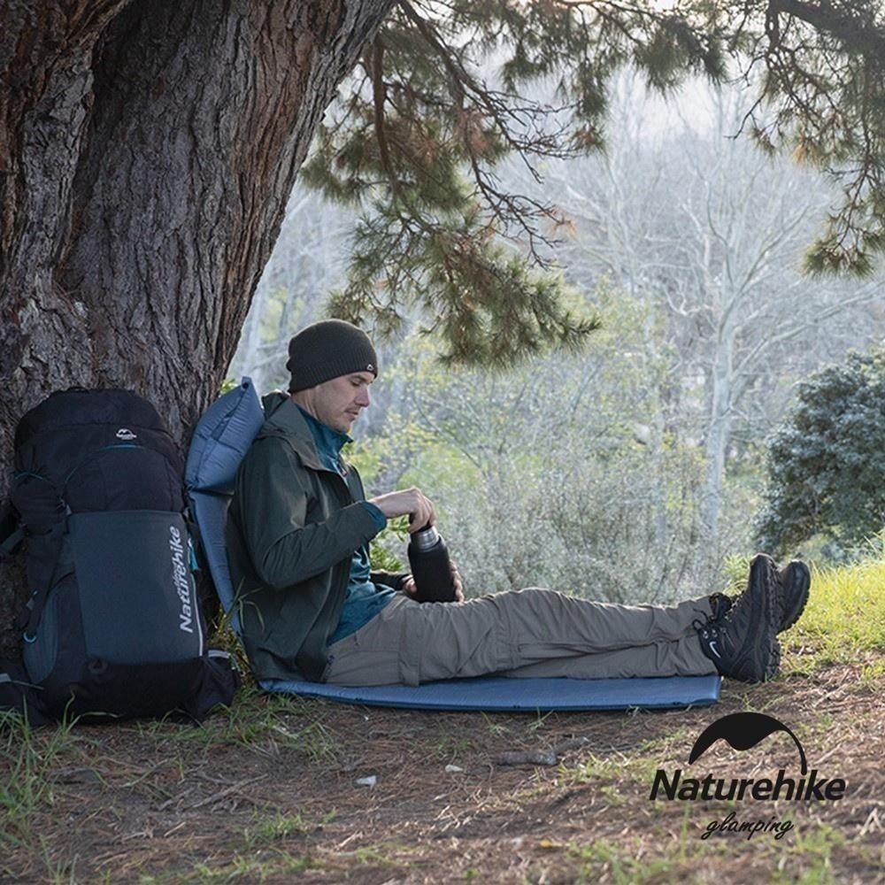 【松果戶外】Naturehike｜自動充氣 可拼接帶枕式單人睡墊 石墨藍/陶土黃 單人睡墊  可拼接-細節圖5