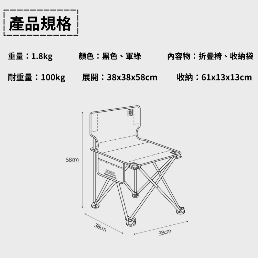 【實體店面】KZM｜工業風輕巧折疊椅 摺疊椅 休閒椅 導演椅 露營椅 松果戶外-細節圖5