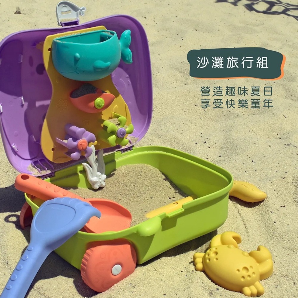 【快速出貨】旅行玩沙組 沙灘玩具 玩沙工具 挖沙工具 夏日必備 戲水玩具 行李箱造型-細節圖3
