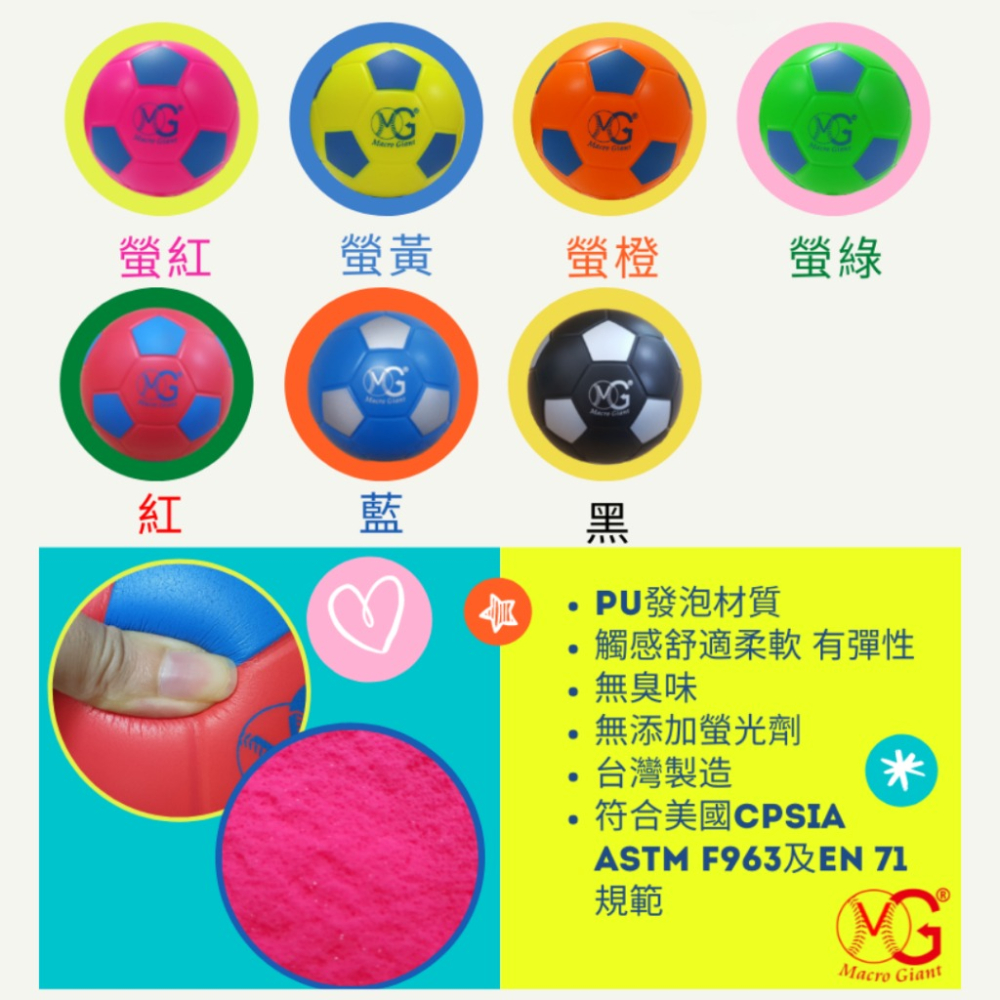【快速出貨】Macro Giant | 15cm 足球 海綿球 軟式足球 兒童節禮物 玩具 戶外玩具 台灣製造 露營-細節圖4