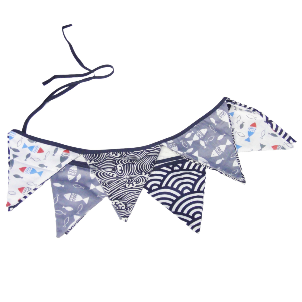 【酷露馬】露營裝飾 棉布雙面三角旗 (12面/條) 露營串旗三角串旗 三角掛旗 裝飾三角旗 棉布三角旗 CH006-細節圖2