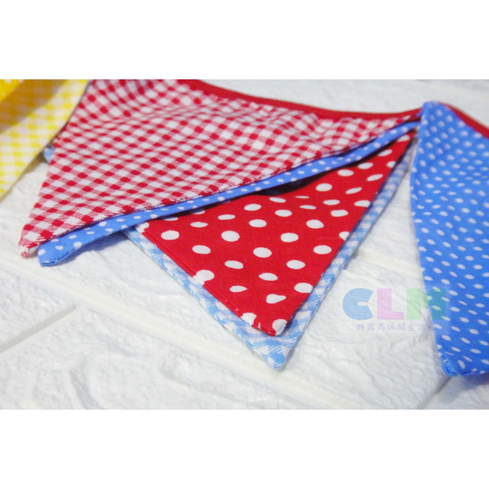 【酷露馬】露營裝飾 棉布雙面三角旗 (12面/條) 露營串旗三角串旗 三角掛旗 裝飾三角旗 棉布三角旗 CH006-細節圖3