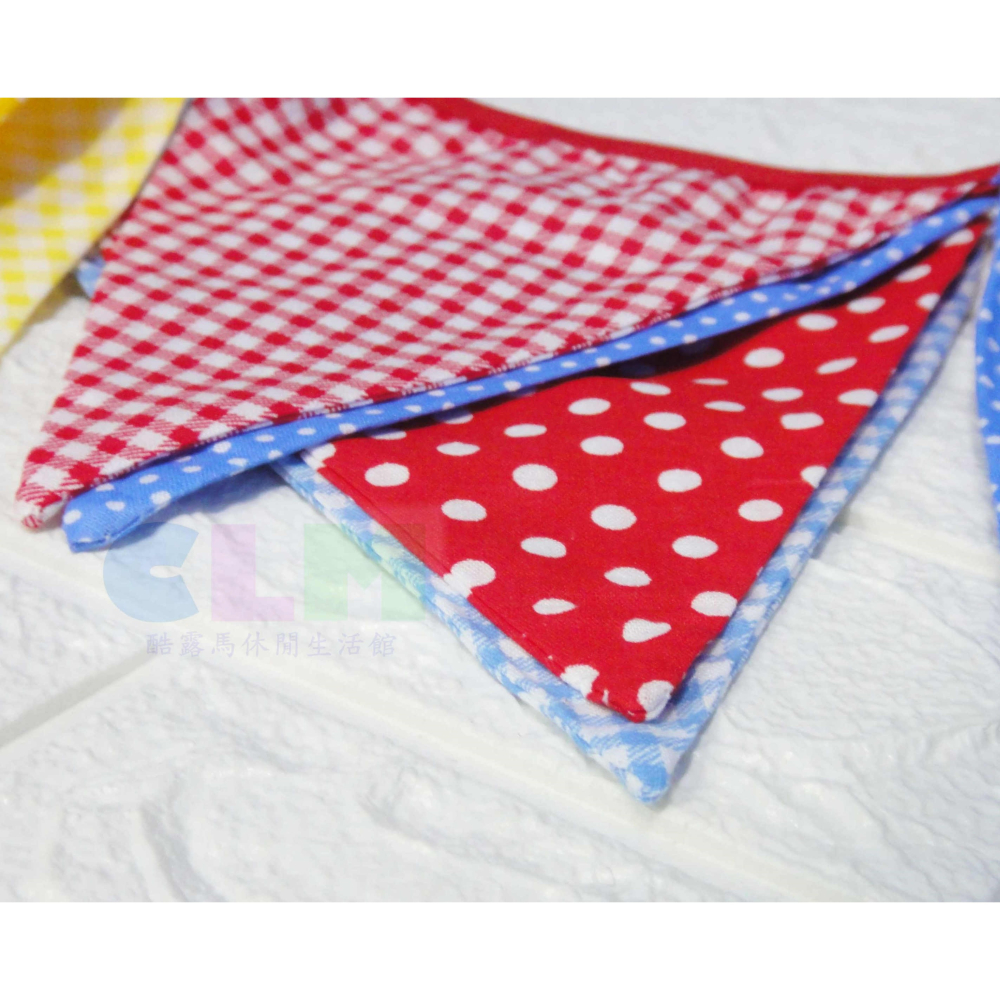 【酷露馬】露營裝飾 棉布雙面三角旗 (12面/條) 露營串旗三角串旗 三角掛旗 裝飾三角旗 棉布三角旗 CH006-細節圖8