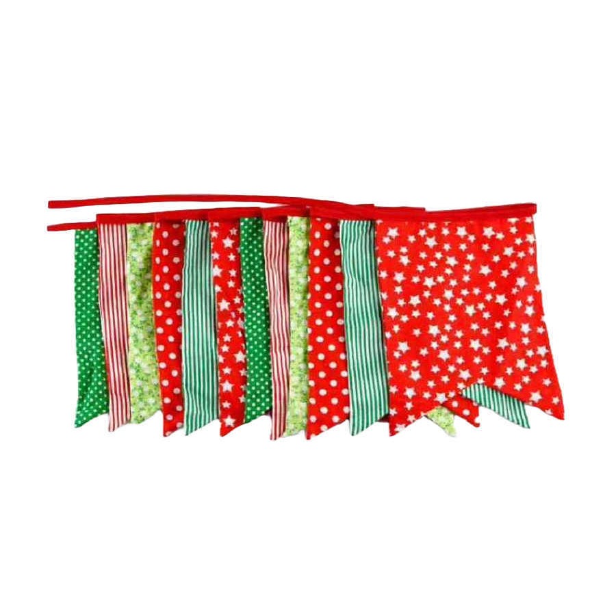 【酷露馬】露營裝飾 繽紛棉布雙面五角旗 (12面/條) 五角串旗 五角掛旗 裝飾旗 棉布旗 彩色布旗 CH017-細節圖2