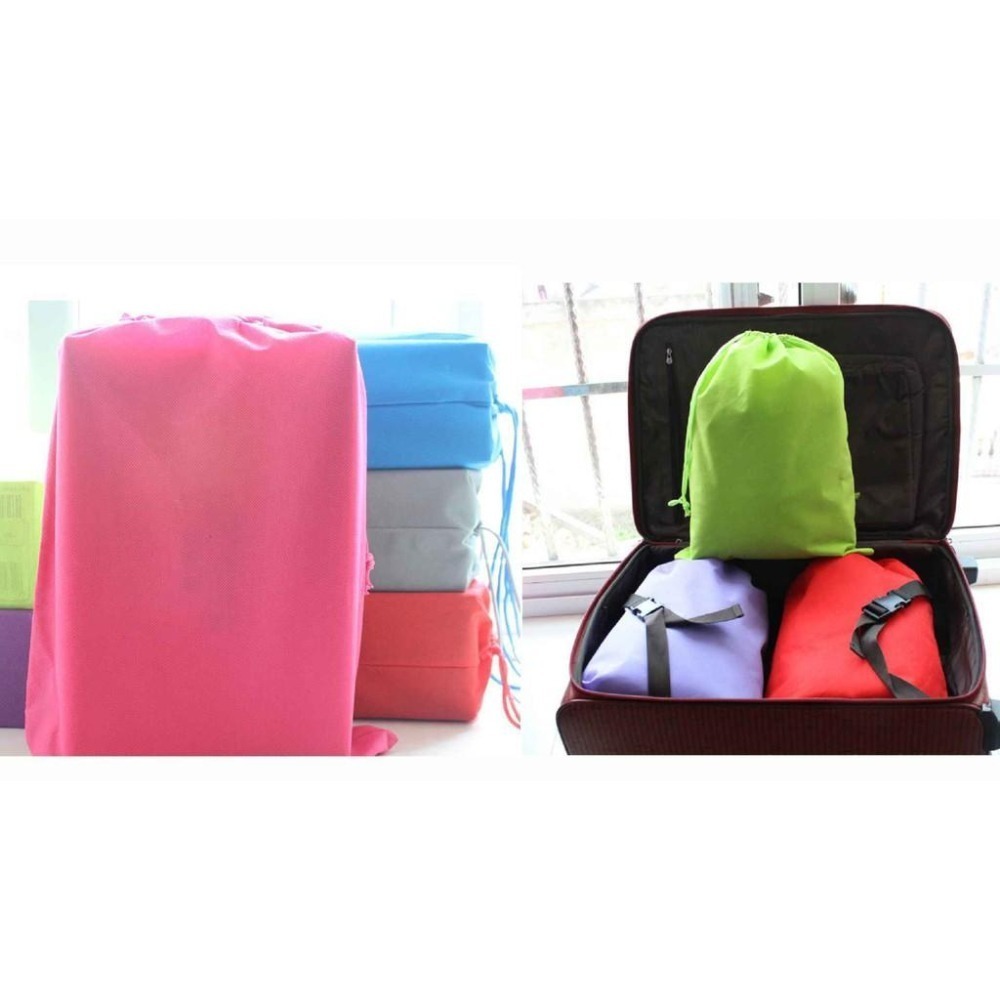 加厚不織布 束口收納袋 (40X30CM) 【酷露馬】旅行收納袋 旅行袋 收納包 旅行包 衣物袋 鞋袋 束口袋TB021-細節圖6