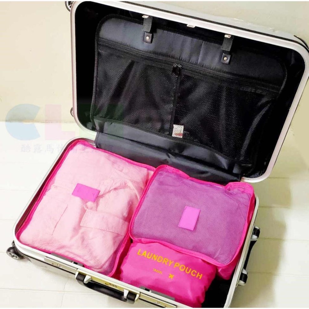 【酷露馬】旅行收納袋 六件組 旅行收納6件組 衣物收納袋 旅行包 旅行袋 衣服整理袋 衣物袋 行李箱分類袋 TB028-細節圖10
