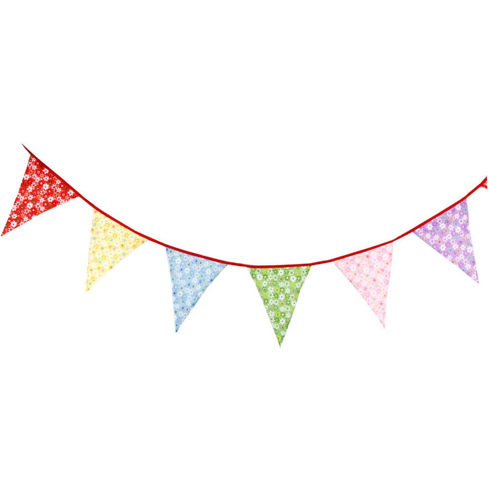 【酷露馬】加大 露營裝飾 棉布雙面三角旗 12面/條 三角串旗 三角掛旗 裝飾三角旗 棉布三角旗 CH022-細節圖3