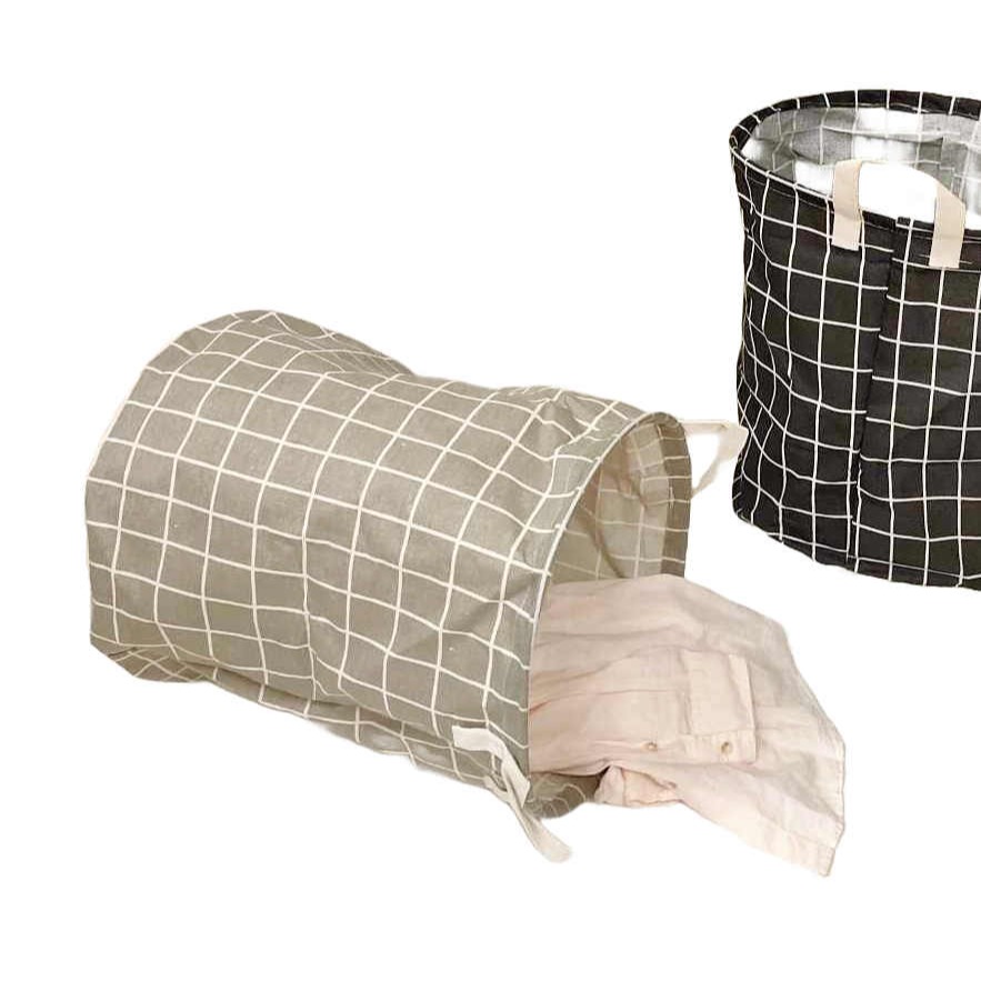 【酷露馬】棉麻洗衣籃 髒衣籃 衣物籃 衣物收納袋 洗衣袋 衣服收納籃 摺疊洗衣籃 衣物回收籃 HS007-細節圖2