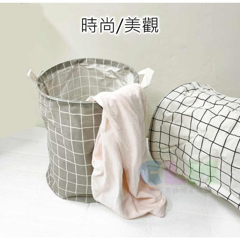 【酷露馬】棉麻洗衣籃 髒衣籃 衣物籃 衣物收納袋 洗衣袋 衣服收納籃 摺疊洗衣籃 衣物回收籃 HS007-細節圖7