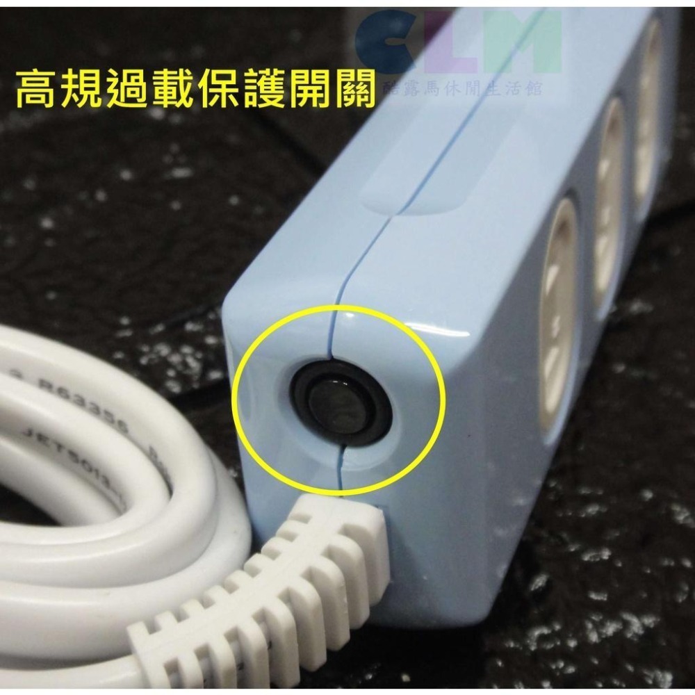 【酷露馬】(台灣製造) 安全過載保護三插家用延長線 新版安規延長線 15A 家電延長線 三插延長線 HE007-細節圖4