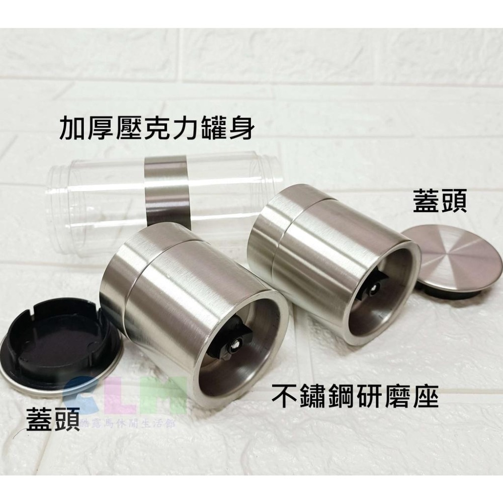 【酷露馬】手動 不鏽鋼研磨調味罐 雙頭/上下分隔 不鏽鋼研磨器 調味料罐 2合1研磨罐 調味料研磨器 HK045-細節圖3