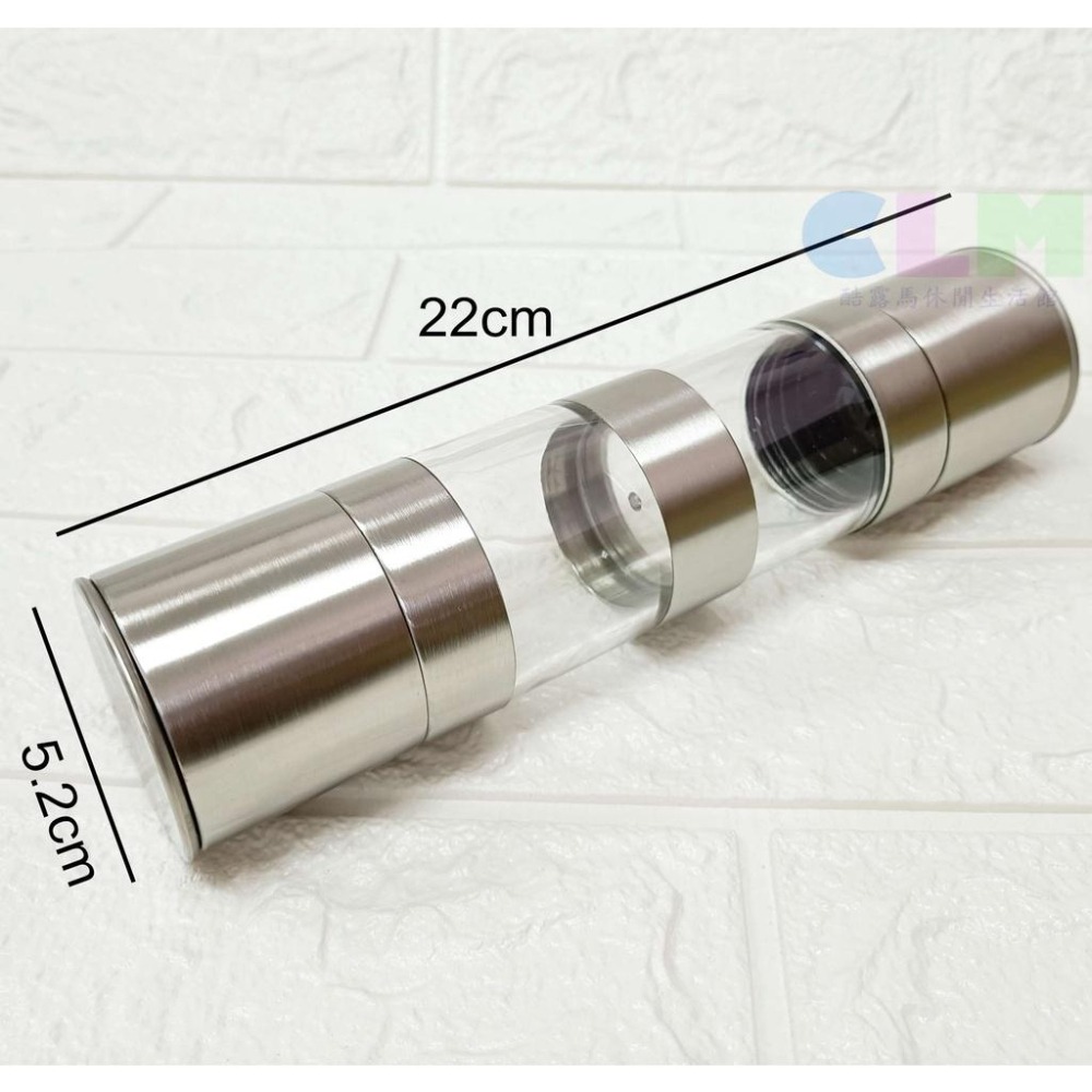 【酷露馬】手動 不鏽鋼研磨調味罐 雙頭/上下分隔 不鏽鋼研磨器 調味料罐 2合1研磨罐 調味料研磨器 HK045-細節圖7