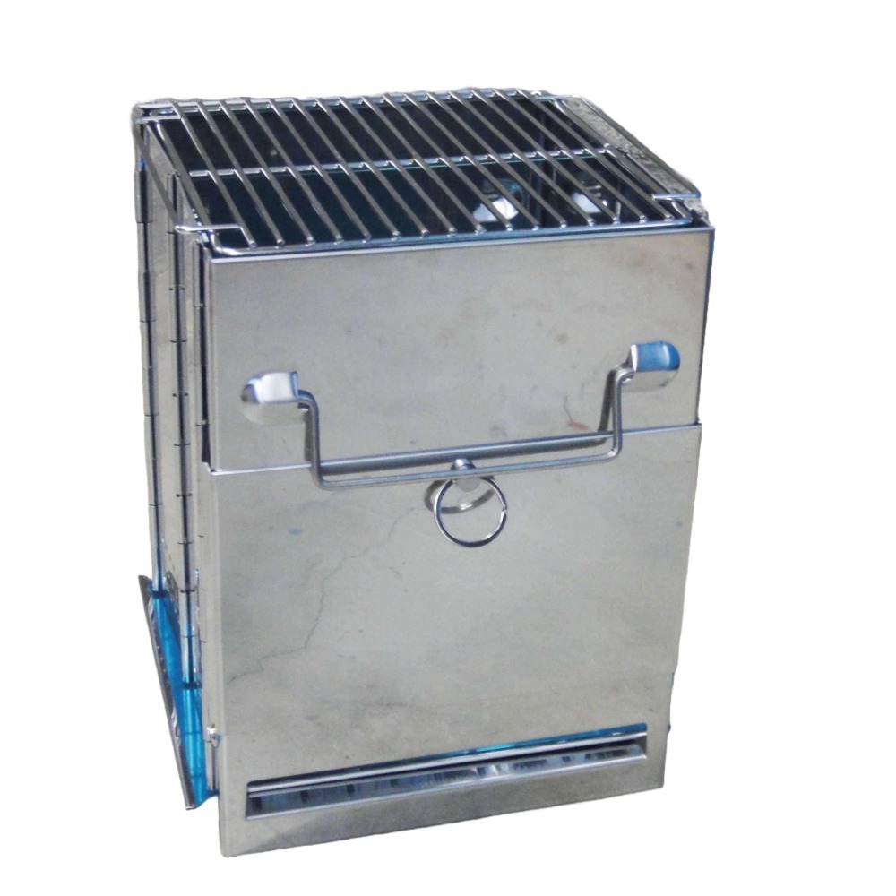 一體式 折疊不鏽鋼燒烤爐 迷你焚火台 折疊燒烤爐  烤肉爐 摺疊烤肉架 折疊柴火爐 生火爐 CK097 【酷露馬】-細節圖2