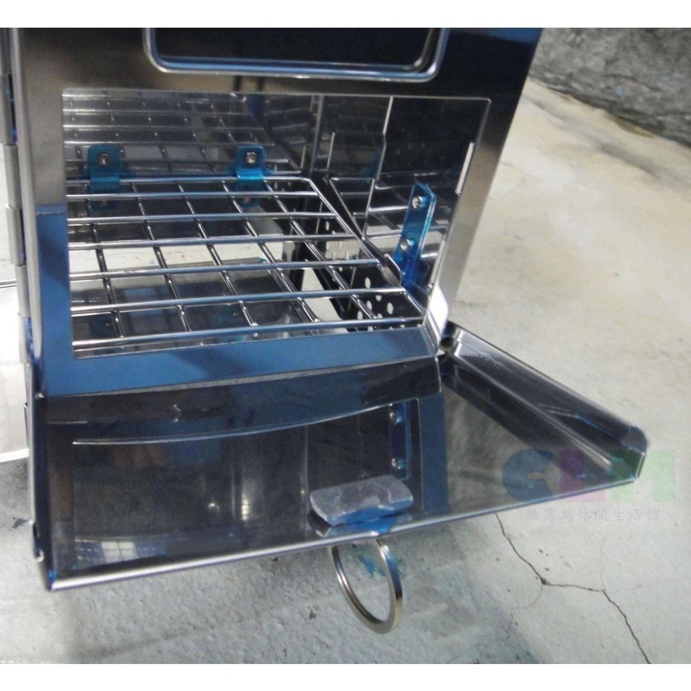 一體式 折疊不鏽鋼燒烤爐 迷你焚火台 折疊燒烤爐  烤肉爐 摺疊烤肉架 折疊柴火爐 生火爐 CK097 【酷露馬】-細節圖9