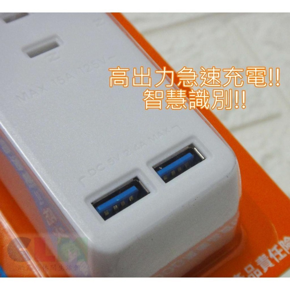 【酷露馬】(台灣製造) USB智慧型充電組 3插座+USB充電2孔 新安規插座 USB充電座 充電壁插 HE010-細節圖5