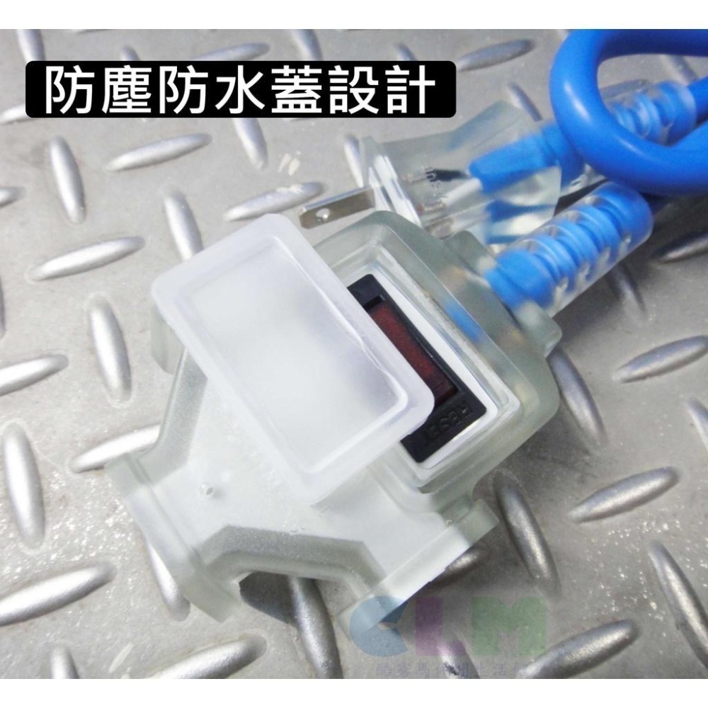 【酷露馬】(台灣製造)新安規 2C帶燈動力延長線 (軍綠色/多種尺寸) 電源線 動力軟線 露營動力線CL016-細節圖5