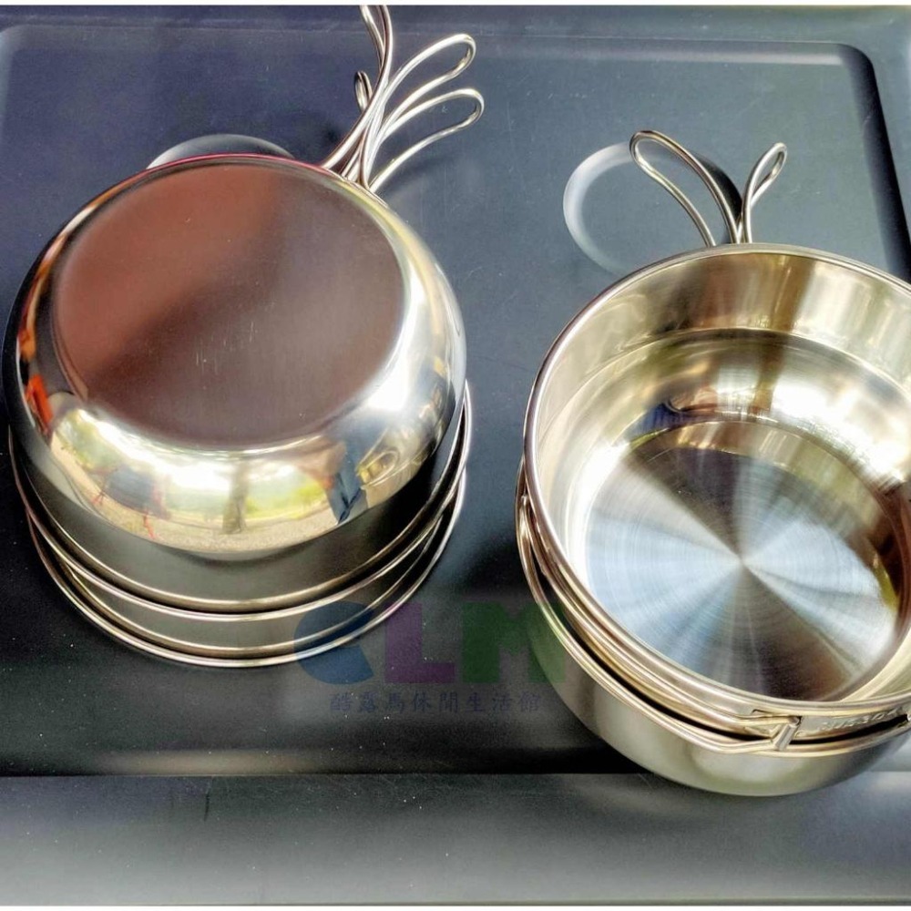 【酷露馬】露營304不鏽鋼4件套碗 (附網袋) 大號650ml 4碗組 CLS不鏽鋼碗組 摺疊碗 露營碗 鐵碗CK081-細節圖6