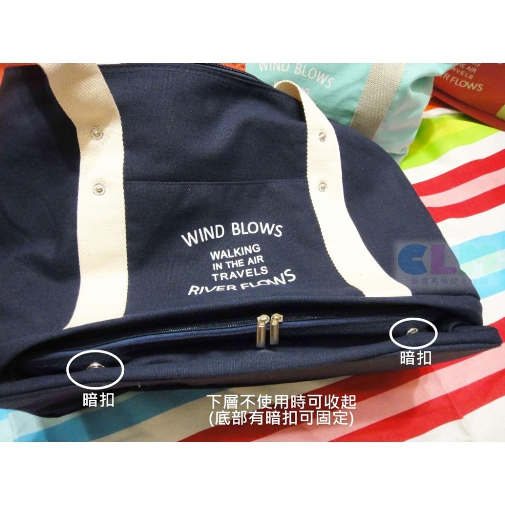 【酷露馬】大容量(雙層)加厚帆布旅行單肩包 拉桿收納包 旅行袋 行李袋 旅行包 拉桿行李包 媽媽包 旅行收納袋TB035-細節圖7