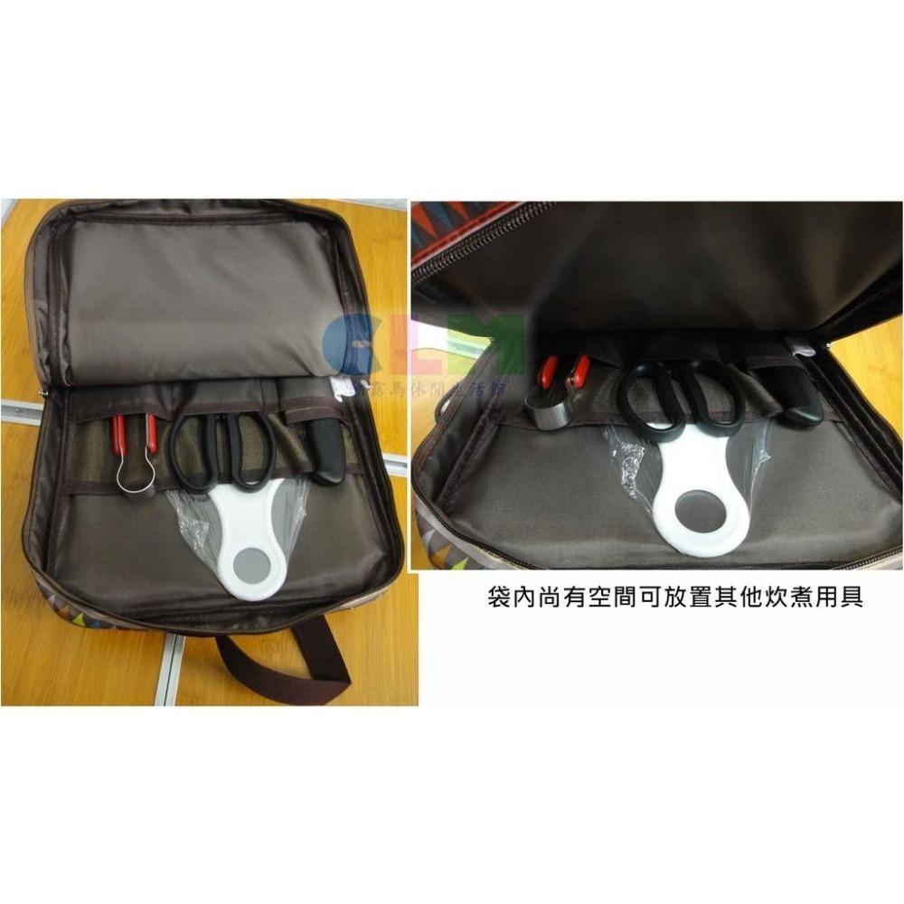 【酷露馬】露營炊具4件組+袋(砧板+刀子+剪刀+夾子+收納袋) CLS不鏽鋼炊具組 露營炊具 炊具包 炊具袋CK012-細節圖9