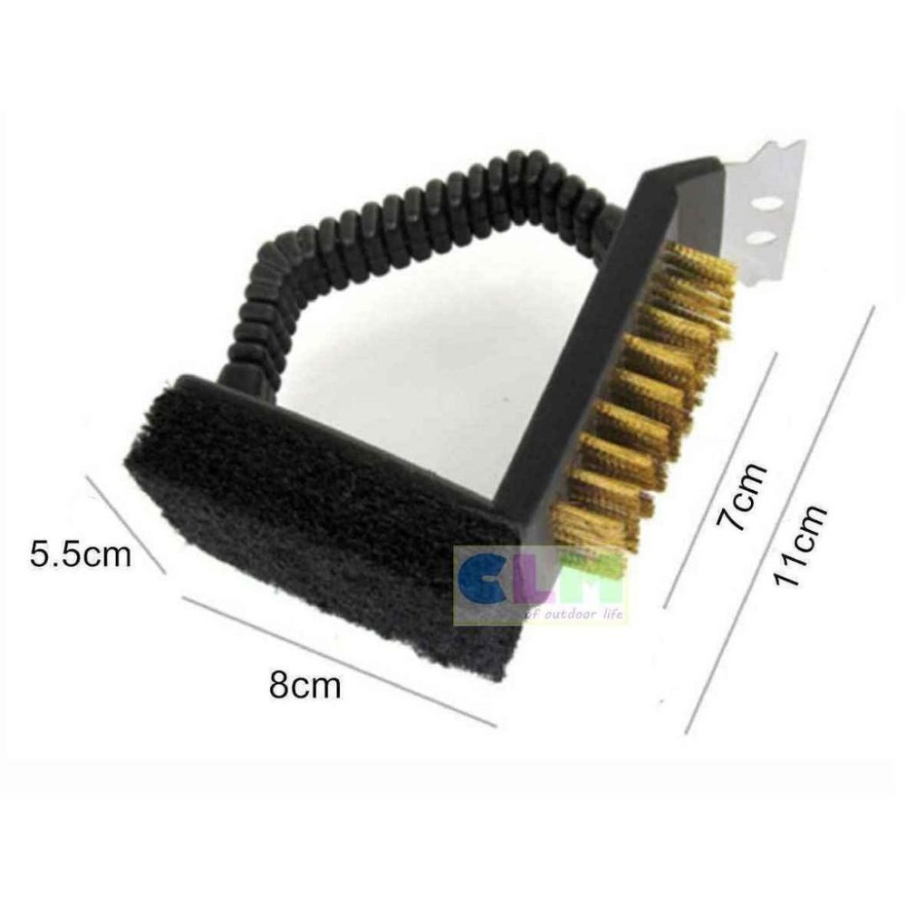 【酷露馬】燒烤必備 3合1燒烤清潔刷 烤肉網刷 燒烤刷 鐵刷 刷子 烤肉刷  CK025-細節圖3