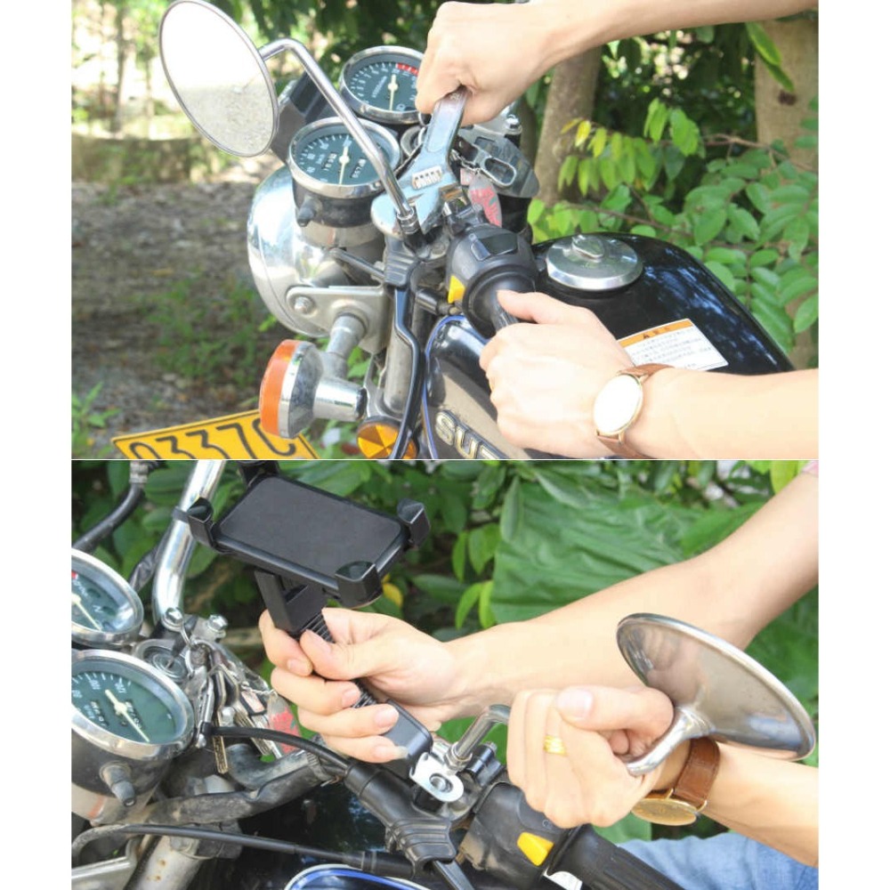 【酷露馬】摩托車手機支架 360度旋轉 適用4.5~6.5吋手機 機車手機架 手機座 手機夾子 GPS單車架 MP003-細節圖5