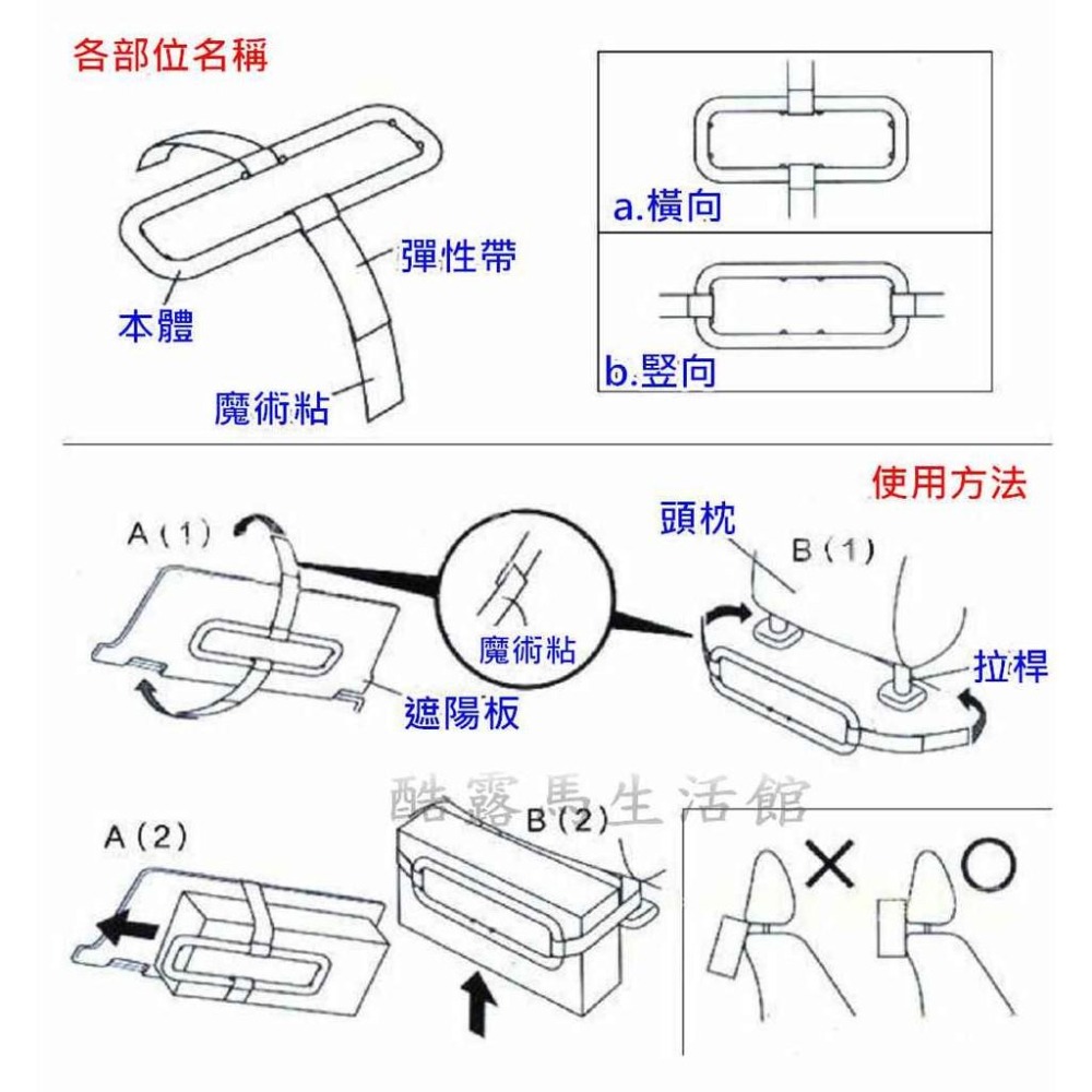 【酷露馬】汽車用面紙架 遮陽板面紙盒 頭枕面紙套 面紙固定架 紙巾盒 汽車面紙盒 車用面紙套 AS009-細節圖3