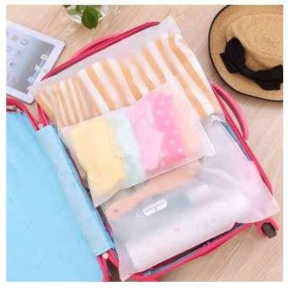 【酷露馬】防水夾鏈收納袋 (M號24*35CM) 旅行衣物收納袋 衣物整理袋 防塵袋 夾鏈袋 密封袋 旅行袋 TB005-細節圖3