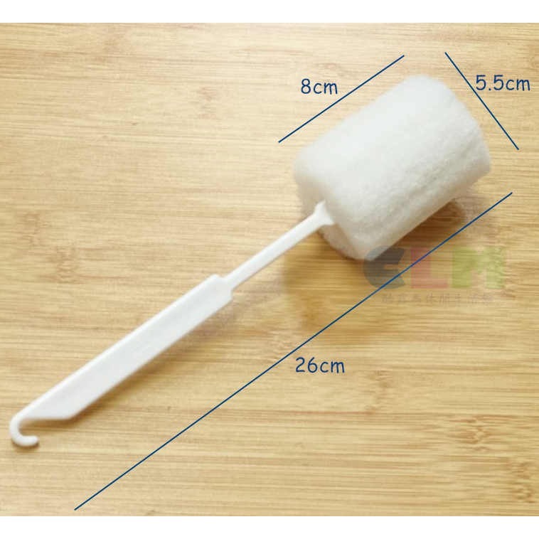 【酷露馬】(台灣製造) 小蘇打菜瓜布杯刷 小蘇打杯刷 水杯刷 長刷 水瓶刷 保溫瓶刷 水壺刷 茶杯刷 百研 HF010-細節圖3