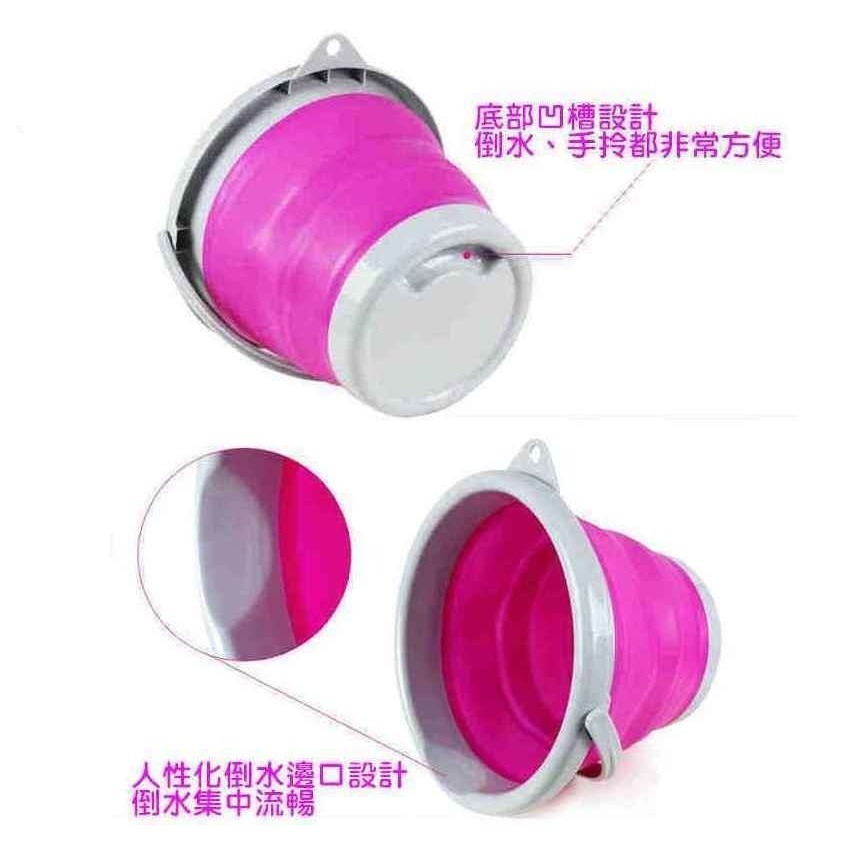 (加厚) 矽膠摺疊水桶 (5L/10L) 伸縮水桶 【酷露馬】洗車水桶 洗車桶 折疊水桶 矽膠水桶 CK006-細節圖4