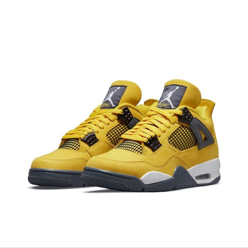 Air Jordan 4 Retro 男鞋 女鞋 飛人喬丹 4代 籃球鞋 藍白 紫色 電母 黃黑 AJ4 休閒鞋 運動鞋-細節圖6