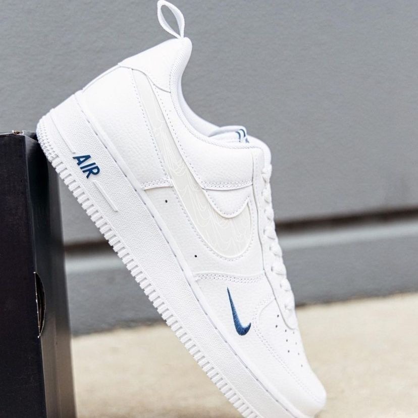 Nike Air Force 1 小藍勾 小勾 3M反光 AF1 FB8971-100-細節圖3