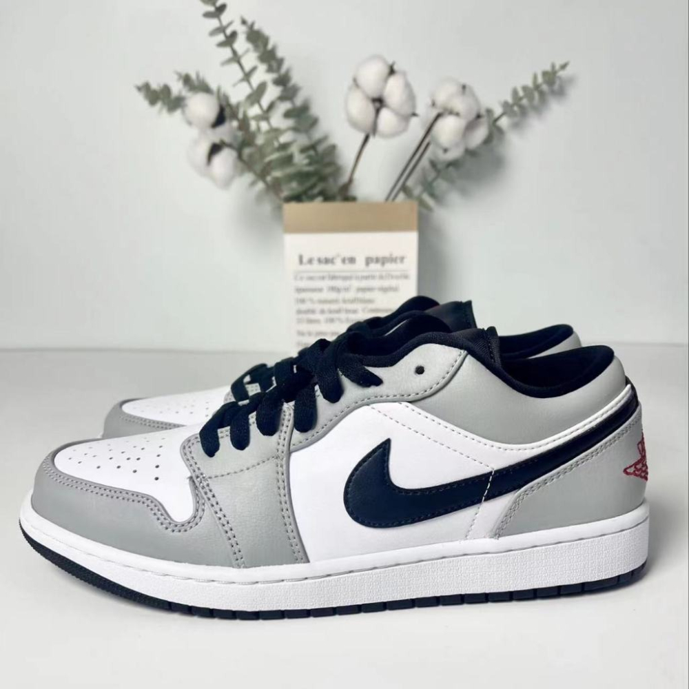 Air Jordan 1 Low Light Smoke Grey 灰白黑 煙灰 黑灰 553558-030-細節圖4