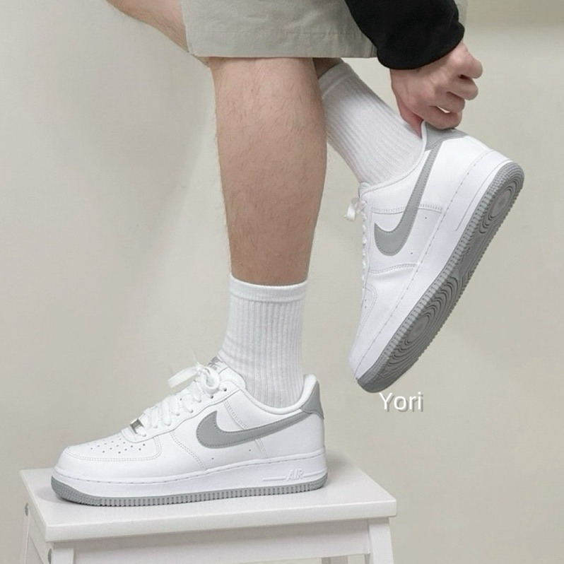 Nike Αir Force 1 淺灰 灰白 白灰 灰邊線 白 撞色 FJ4146-100-細節圖8