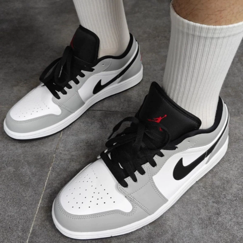 Nike 休閒鞋 Wmns Air Jordan 1 Low 女鞋 男鞋 灰白 黑白灰  運動鞋-細節圖9