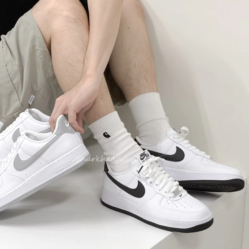 Nike Αir Force 1 淺灰 灰白 熊貓 黑 白 撞色 灰 FJ4146-100-細節圖3