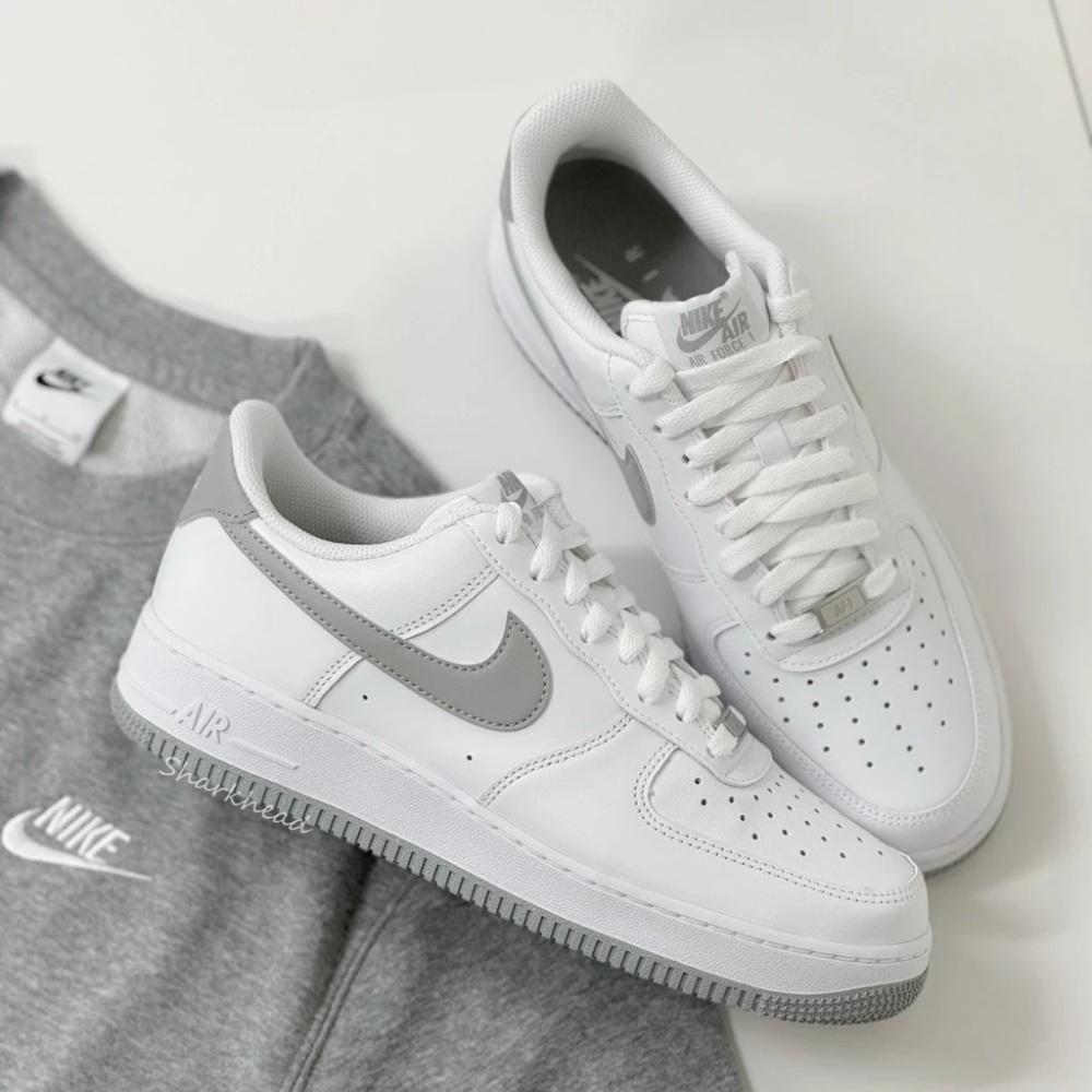 Nike Αir Force 1 淺灰 灰白 熊貓 黑 白 撞色 灰 FJ4146-100-細節圖7