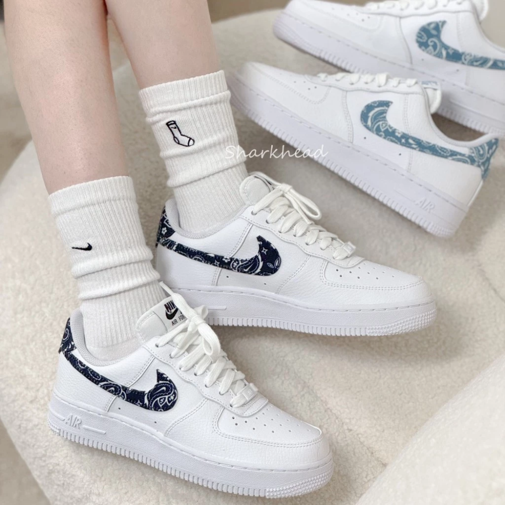 Nike Air Force 1 Low 變形蟲 水藍 黑白 DH4406-100 101-細節圖5