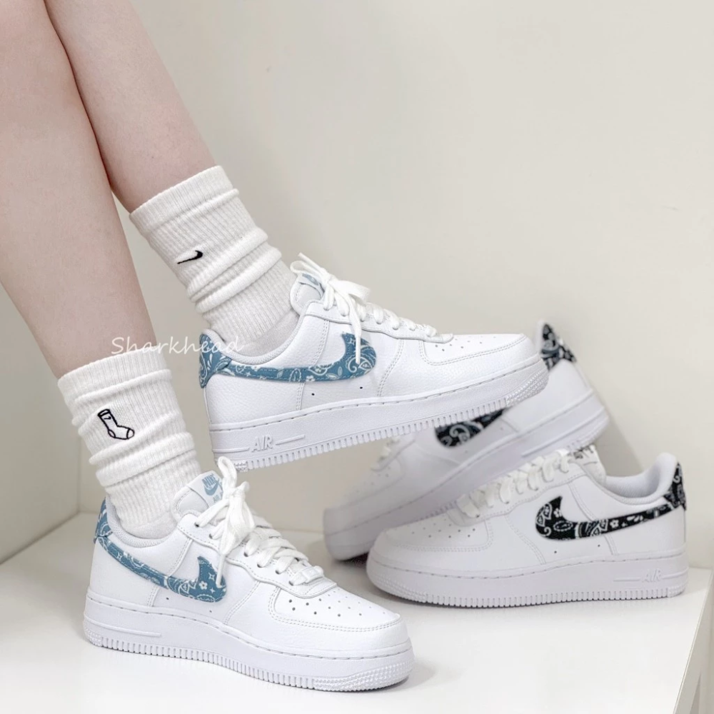Nike Air Force 1 Low 變形蟲 水藍 黑白 DH4406-100 101-細節圖6