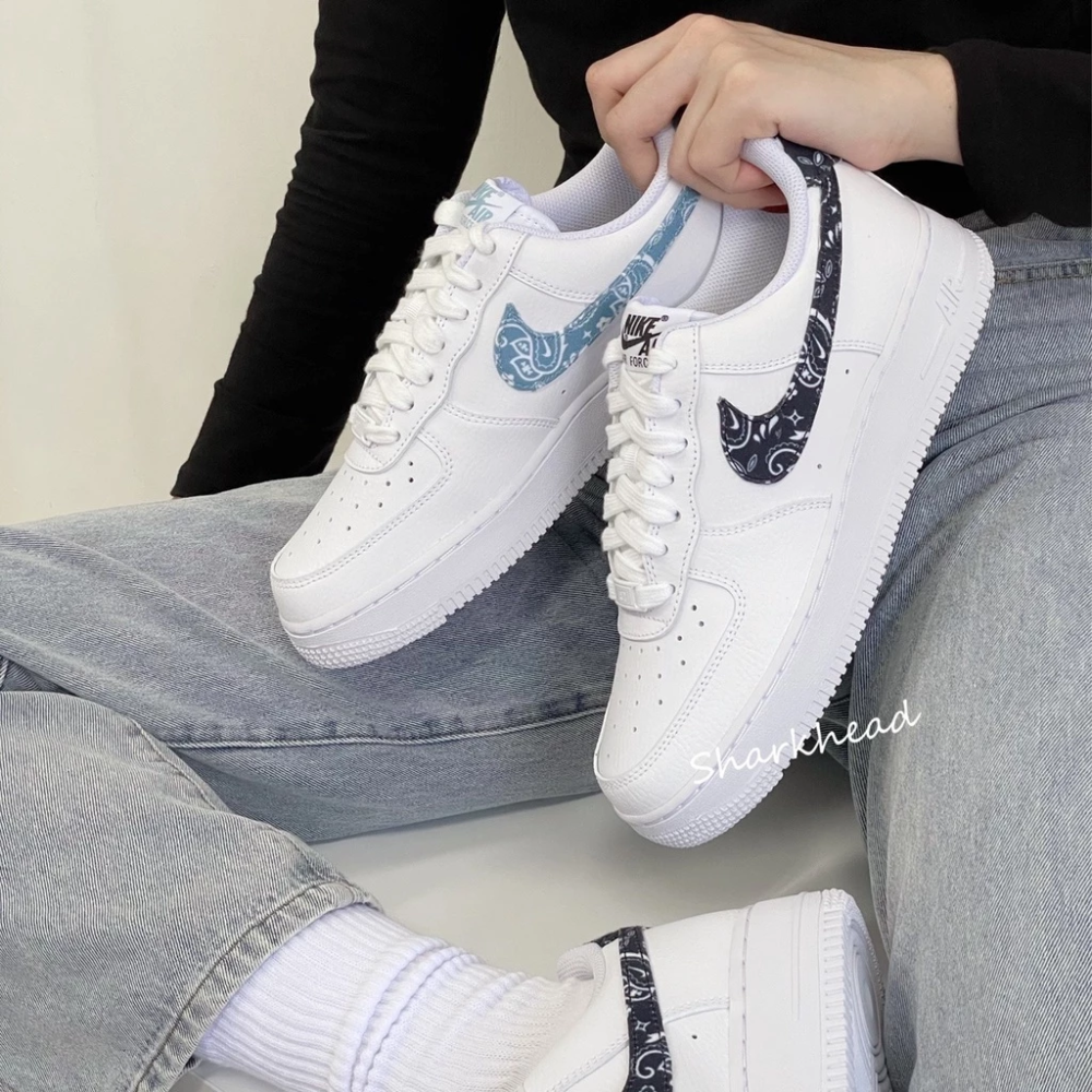 Nike Air Force 1 Low 變形蟲 水藍 黑白 DH4406-100 101-細節圖7