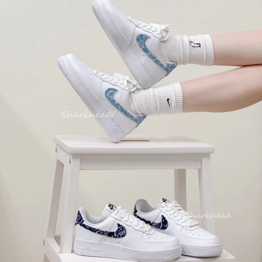 Nike Air Force 1 Low 變形蟲 水藍 黑白 DH4406-100 101-細節圖8