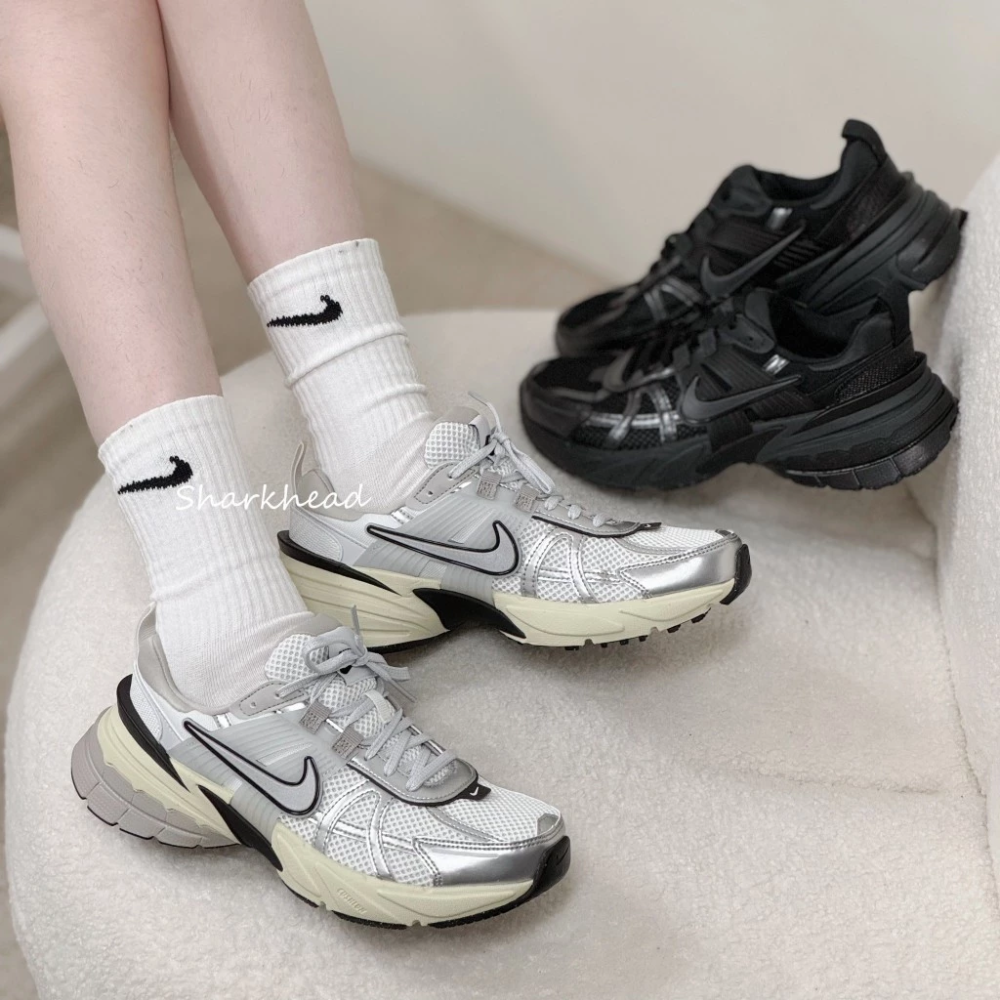 Nike V2K Run 奶油底 老爹鞋 復古鞋 增高 白銀 銀 FD0736-100 白綠-細節圖5