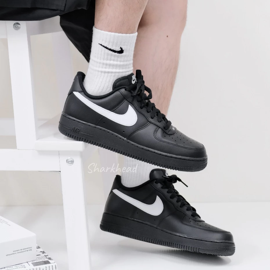 Nike Air Force 1 黑白 黑武士 FZ0627-010 皮革-細節圖2