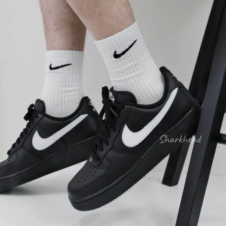 Nike Air Force 1 黑白 黑武士 FZ0627-010 皮革-細節圖3