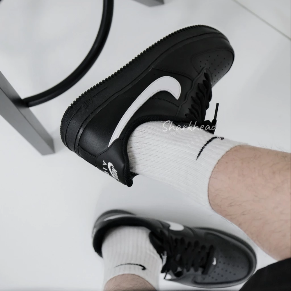 Nike Air Force 1 黑白 黑武士 FZ0627-010 皮革-細節圖5