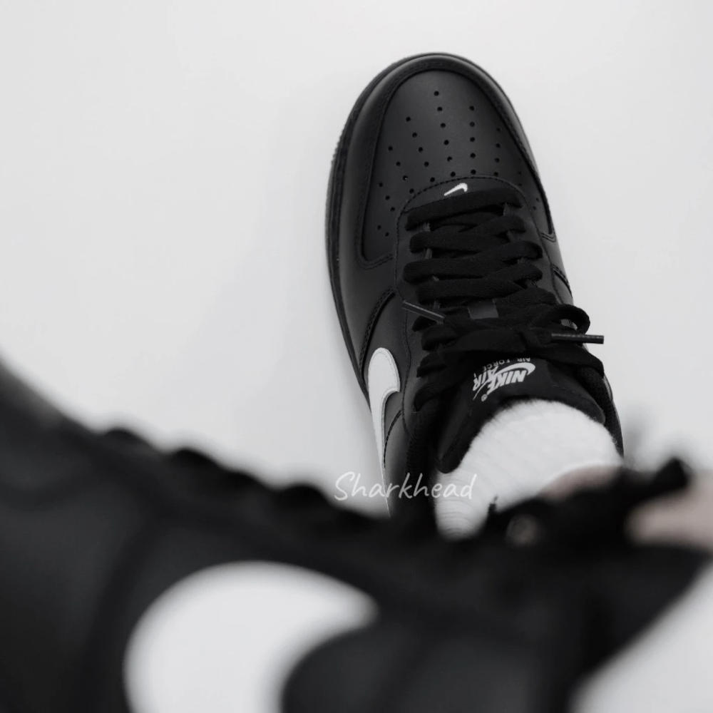 Nike Air Force 1 黑白 黑武士 FZ0627-010 皮革-細節圖6