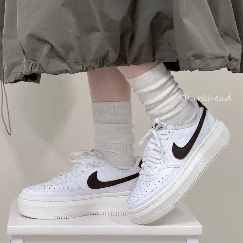 Nike Court Vision 厚底 小白鞋 Force 深藍 白 DM0113-100-細節圖5