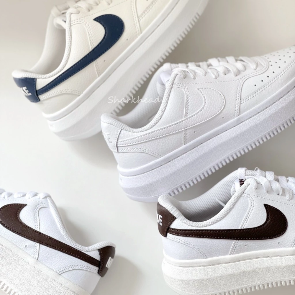 Nike Court Vision 厚底 小白鞋 Force 深藍 白 DM0113-100-細節圖6