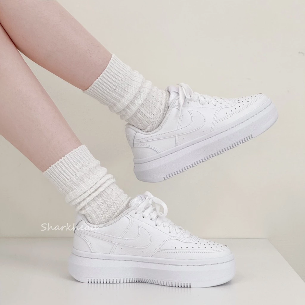 Nike Court Vision 厚底 小白鞋 Force 深藍 白 DM0113-100-細節圖8