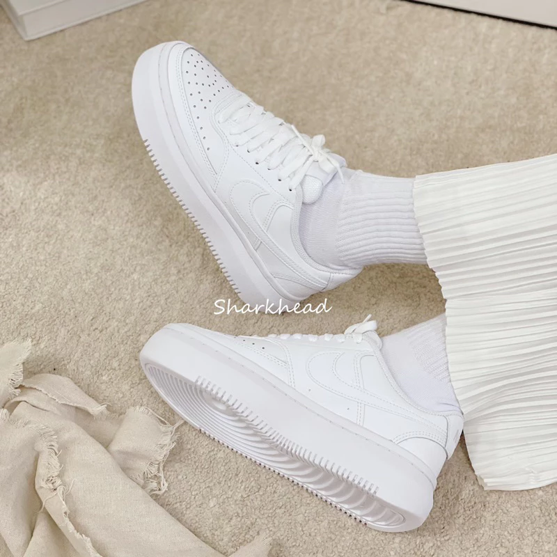 Nike Court Vision 厚底 小白鞋 Force 深藍 白 DM0113-100-細節圖9